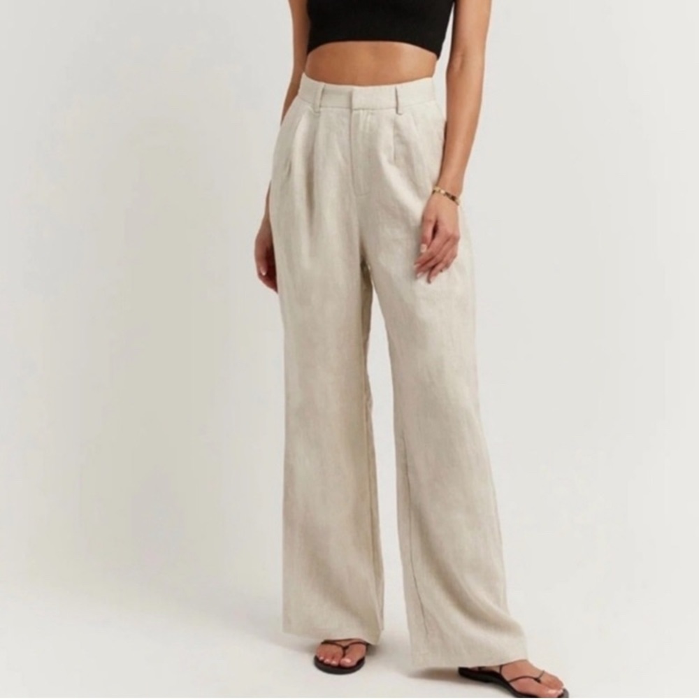 DISSH Cream Wide-Leg Trousers
